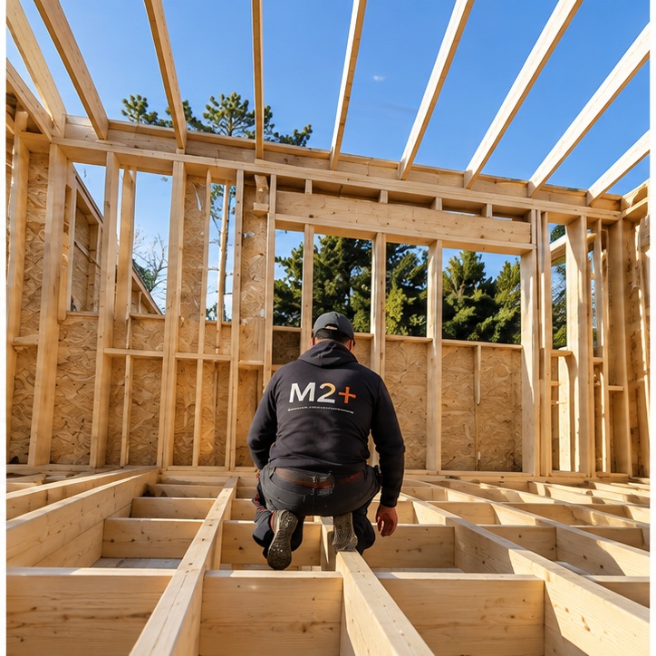 Construction d’une extension en ossature bois par M²+